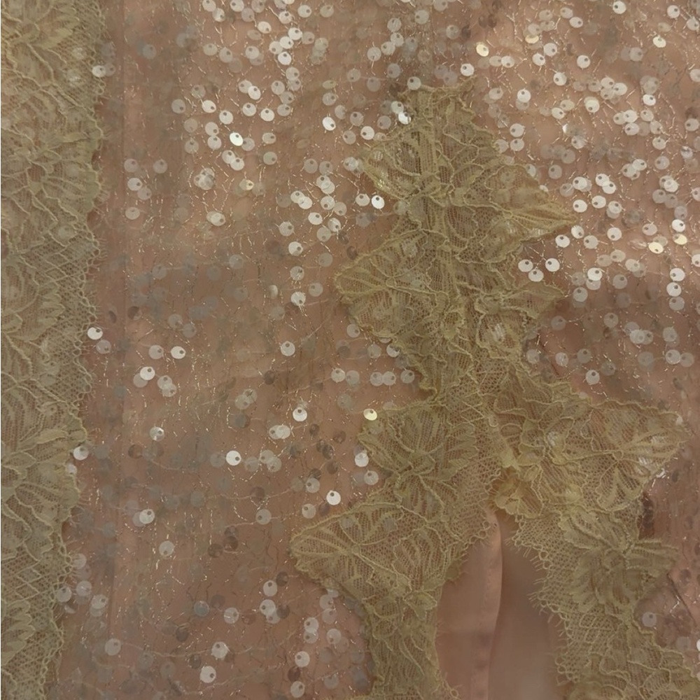 Anthropologie En Elly Sleeveless V-Neck Lace Sequin Slip Midi Dress - Picture 7 of 7